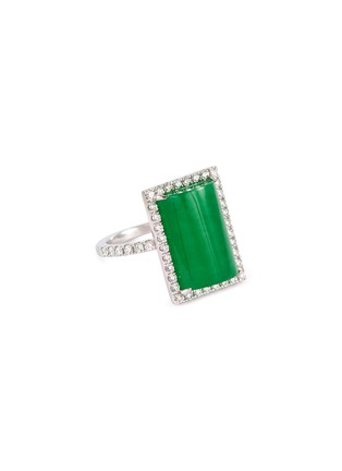 Main View - Click To Enlarge - SAMUEL KUNG - x Thierry Chow diamond jade 18k white gold ring