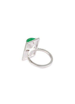 Figure View - Click To Enlarge - SAMUEL KUNG - x Thierry Chow diamond jade 18k white gold ring