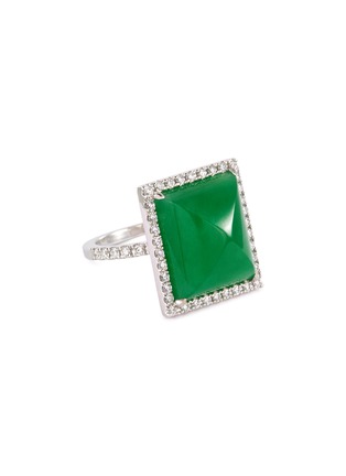 Main View - Click To Enlarge - SAMUEL KUNG - x Thierry Chow diamond jade 18k white gold ring