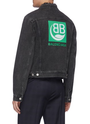 Back View - Click To Enlarge - BALENCIAGA - BB logo print denim jacket