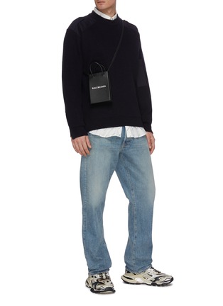 Figure View - Click To Enlarge - BALENCIAGA - Nylon patch wool knit sweater
