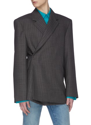 Detail View - Click To Enlarge - BALENCIAGA - Prince of Wales check oversized blazer