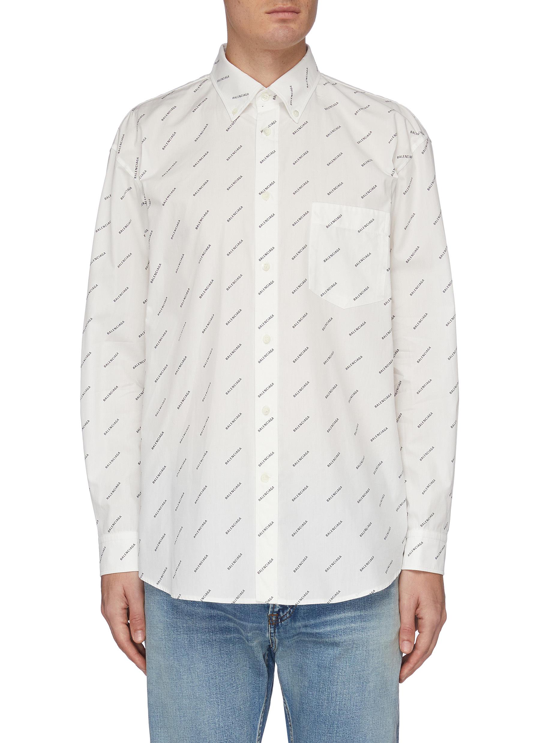 Balenciaga Logo Print Shirt Outlet Store, UP TO 58% OFF | www 