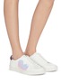 Figure View - Click To Enlarge - PEDDER RED - Iridescent heart appliqué sneakers