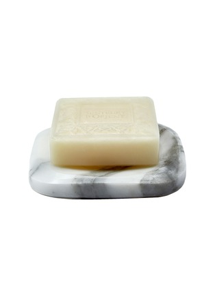 Main View - Click To Enlarge - SENTEURS D'ORIENT - Arabescato Marble Soap Plate with Orange Blossom Ma'amoul Soap 470g