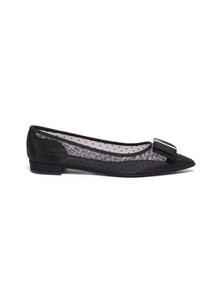 Main View - Click To Enlarge - SALVATORE FERRAGAMO - 'Zeri Pois' polka dot mesh skimmer flats