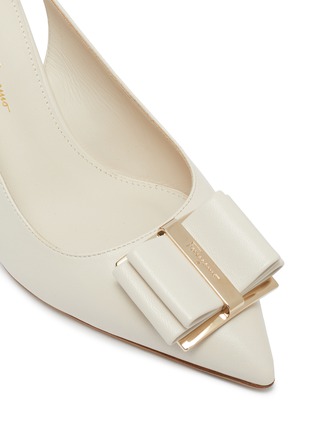Detail View - Click To Enlarge - SALVATORE FERRAGAMO - 'Zahir' bow buckle slingback leather pumps
