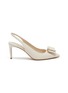 Main View - Click To Enlarge - SALVATORE FERRAGAMO - 'Zahir' bow buckle slingback leather pumps