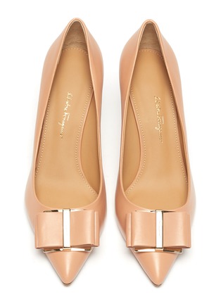 Detail View - Click To Enlarge - SALVATORE FERRAGAMO - 'Zahir' bow buckle slingback leather pumps