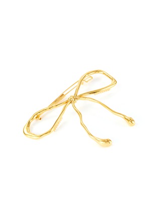 Detail View - Click To Enlarge - LELET NY - 'Glossy' Bow 14K Gold-plated Barrette