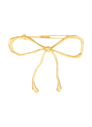 Main View - Click To Enlarge - LELET NY - 'Glossy' Bow 14K Gold-plated Barrette