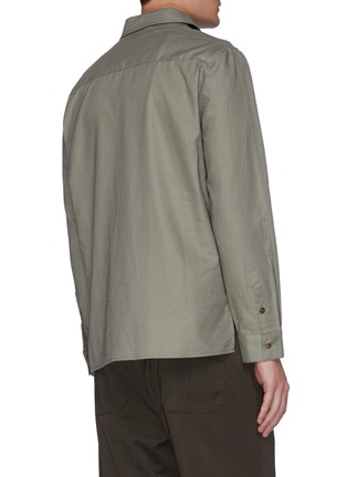Back View - Click To Enlarge - EQUIL - Half zip pocket overshirt