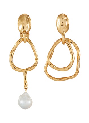 Main View - Click To Enlarge - OSCAR DE LA RENTA - Hammered hoops clip earrings