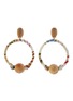 Main View - Click To Enlarge - OSCAR DE LA RENTA - Wrapped fabric wooden bead hoop earrings