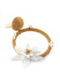 Detail View - Click To Enlarge - OSCAR DE LA RENTA - Flower embellished woven hoop earrings