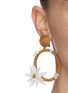 Figure View - Click To Enlarge - OSCAR DE LA RENTA - Flower embellished woven hoop earrings