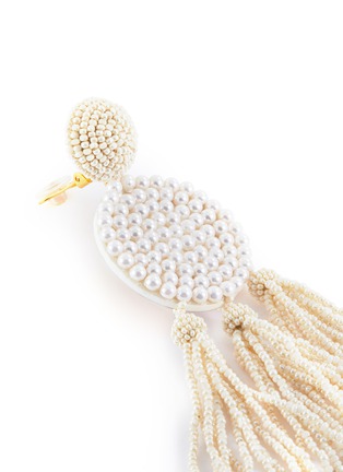 Detail View - Click To Enlarge - OSCAR DE LA RENTA - Pearl embellished tassel drop earrings