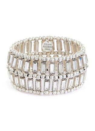 Main View - Click To Enlarge - PHILIPPE AUDIBERT - 'Titia' Swarovski crystal bead two row elastic bracelet