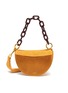 Main View - Click To Enlarge - YUZEFI - 'Doris' top handle leather snake print suede shoulder bag