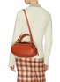 Front View - Click To Enlarge - YUZEFI - 'Loaf' oval top handle leather bowling bag