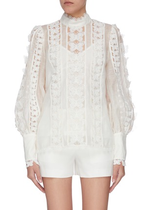 Main View - Click To Enlarge - ZIMMERMANN - 'Super Eight' flutter blouse