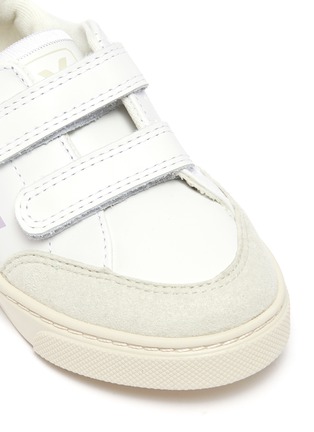 Detail View - Click To Enlarge - VEJA - 'V-12' colourblock leather toddler sneakers