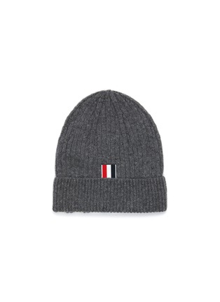 Figure View - Click To Enlarge - THOM BROWNE  - Contrast stripes ribbed cashmere beanie