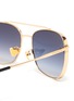 Detail View - Click To Enlarge - DONNIEYE - 'Fearless' Square Metal Frame Aviator Sunglasses