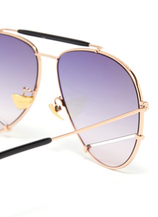Detail View - Click To Enlarge - DONNIEYE - 'Optimist' Angled Metal Aviator Sunglasses