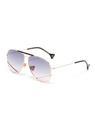 Main View - Click To Enlarge - DONNIEYE - 'Optimist' Angled Metal Aviator Sunglasses