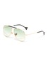Main View - Click To Enlarge - DONNIEYE - 'Joy' angled aviator sunglasses