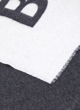Detail View - Click To Enlarge - BALENCIAGA - Jacquard logo wool scarf
