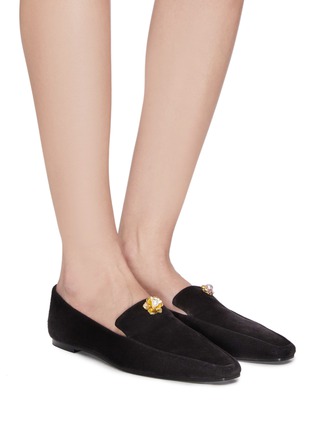 Figure View - Click To Enlarge - THE ROW - 'Minimal' brooch pin suede loafers