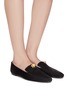 Figure View - Click To Enlarge - THE ROW - 'Minimal' brooch pin suede loafers