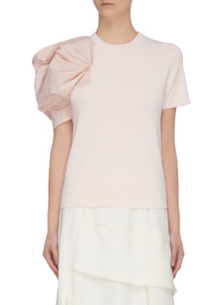 Main View - Click To Enlarge - PH5 - 'Washington' Asymmetric Puff Sleeve Top