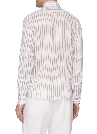 Back View - Click To Enlarge - BRUNELLO CUCINELLI - Stripe shirt