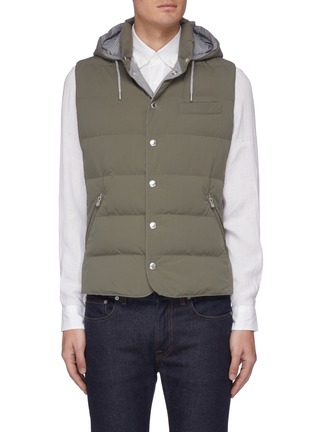 Main View - Click To Enlarge - BRUNELLO CUCINELLI - Quilted hood gilet