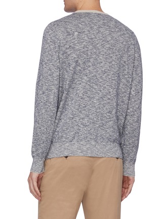 Back View - Click To Enlarge - BRUNELLO CUCINELLI - Contrast rib collar knit sweatshirt