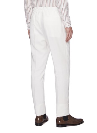 Back View - Click To Enlarge - BRUNELLO CUCINELLI - Pleated drawstring pants