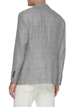Back View - Click To Enlarge - BRUNELLO CUCINELLI - Notch lapel check single breasted blazer
