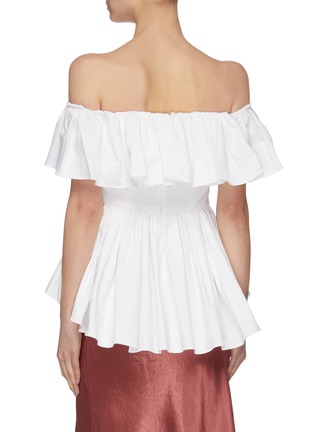 Back View - Click To Enlarge - MING MA - Off shoulder ruffle peplum top