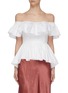 Main View - Click To Enlarge - MING MA - Off shoulder ruffle peplum top