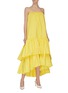 Figure View - Click To Enlarge - MING MA - Asymmetric tier ruffle dress