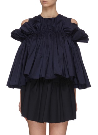 Main View - Click To Enlarge - MING MA - Gathered ruffle top