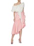 Figure View - Click To Enlarge - MING MA - Asymmetric puff sleeve bow top