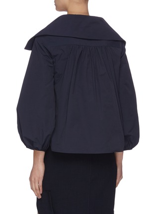 Back View - Click To Enlarge - MING MA - Puff sleeve oversize collar top
