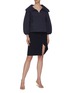 Figure View - Click To Enlarge - MING MA - Puff sleeve oversize collar top