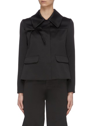 Main View - Click To Enlarge - MING MA - Ruffle Back Crop Jacket