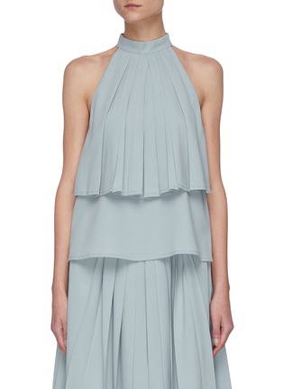 Main View - Click To Enlarge - SANS TITRE - Halter neck pleated layer top