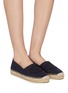 Figure View - Click To Enlarge - PRADA - Logo embroidered espadrille slip-ons